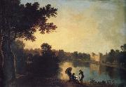 Richard  Wilson View from the South-east with the house and bridge beyond the lake and basin oil painting reproduction